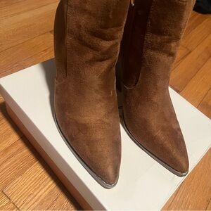Women’s Brown Suede Heeled Boots